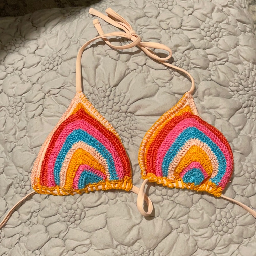 Rainbow bikini top